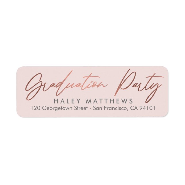 Penned Party EDITABLE COLOR Graduation Address (Front)
