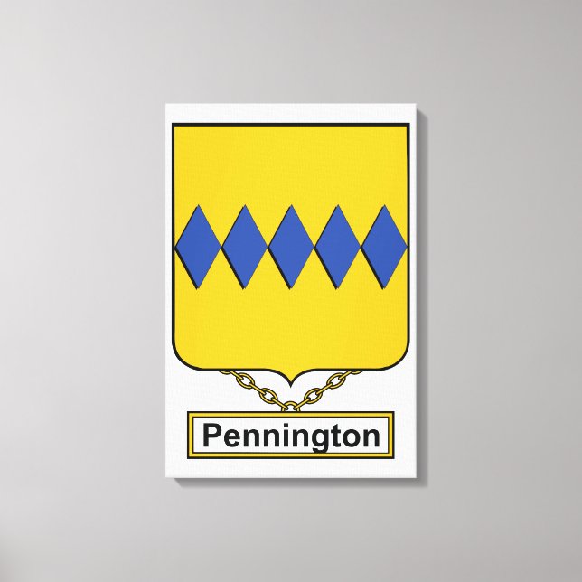 Pennington Family Crest Canvas Print (Front)