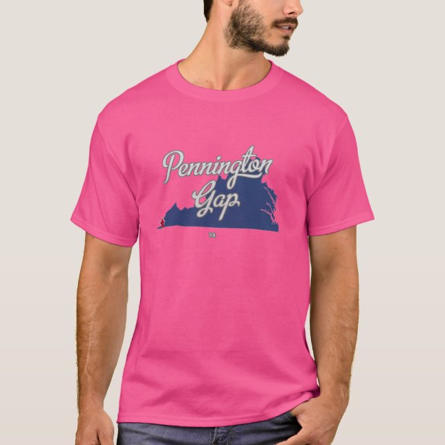 Pennington Gap Virginia VA Map T-Shirt (Front)