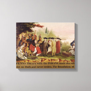 Penn's Treaty with the Indians in 1682, c.1840 Canvas Print