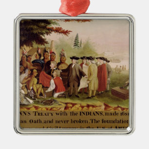 Penn's Treaty with the Indians in 1682, c.1840 Metal Tree Decoration