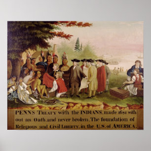 Penn's Treaty with the Indians in 1682, c.1840 Poster