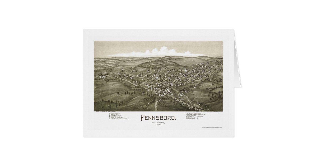 Pennsboro, WV Panoramic Map 1899 Zazzle