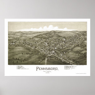 Pennsboro, WV Panoramic Map - 1899 Poster
