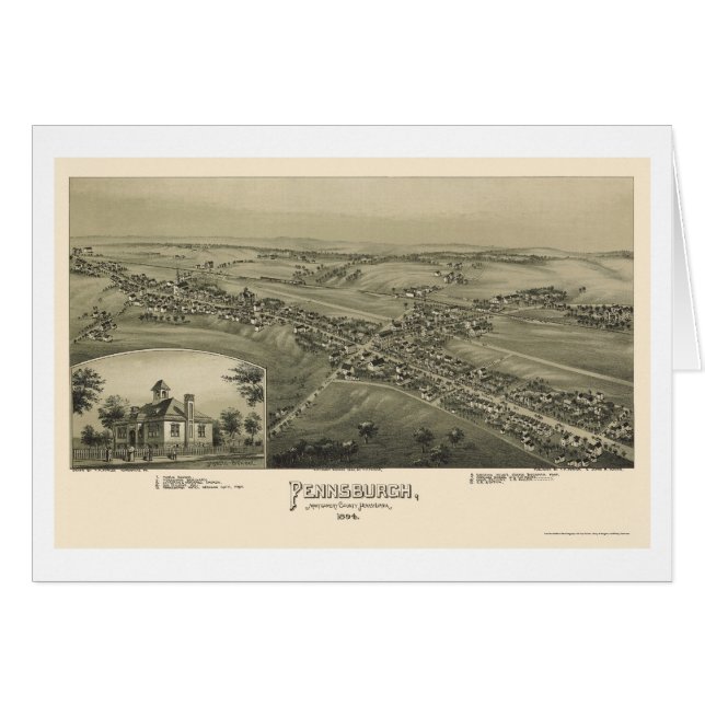 Pennsburgh, PA Panoramic Map - 1894 (Front Horizontal)