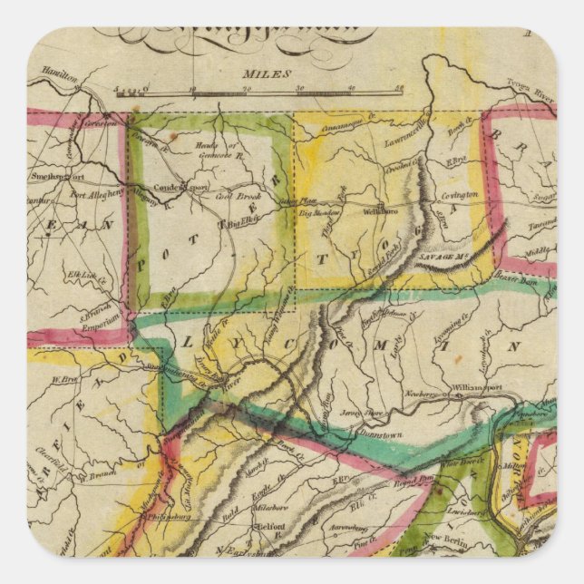 Pennsylvania 1818 Edition Square Sticker (Front)