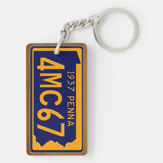 Pennsylvania 1937 Vintage License Plate Keychain (Back)