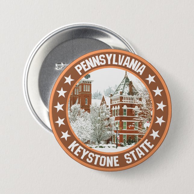 Pennsylvania                                       7.5 cm round badge (Front & Back)