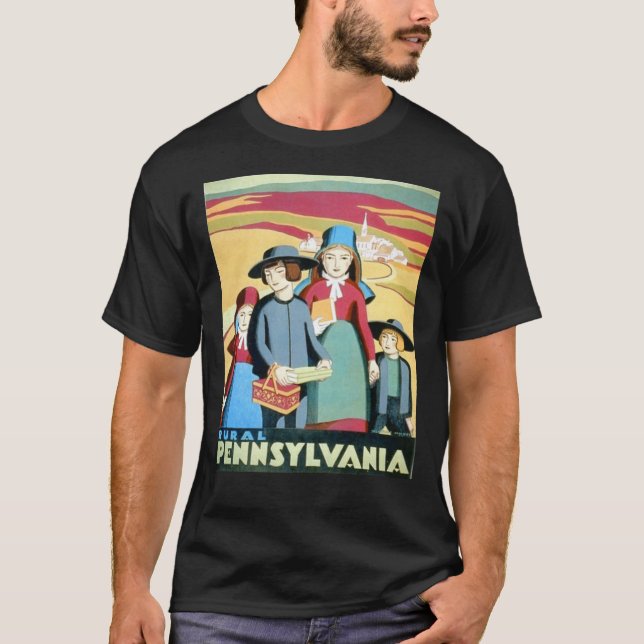 Pennsylvania Amish Travel Poster  T-Shirt (Front)