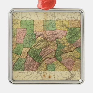 Pennsylvania and New Jersey 2 Metal Tree Decoration