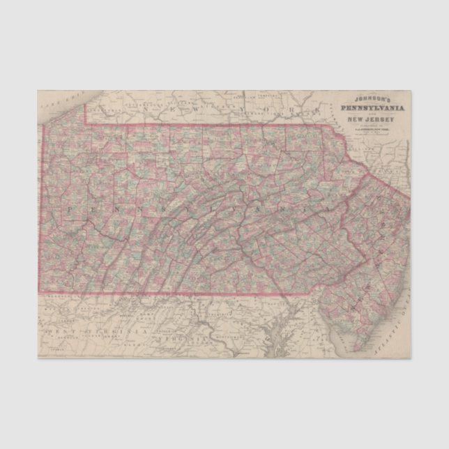 Pennsylvania and New Jersey 2 Tissue Paper (Front)