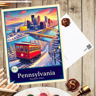 Pennsylvania   Anime Style Cel Shaded Postcard