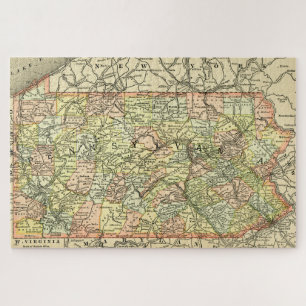 Pennsylvania Antique Map Jigsaw Puzzle