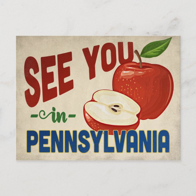 Pennsylvania Apple - Vintage Travel Postcard (Front)
