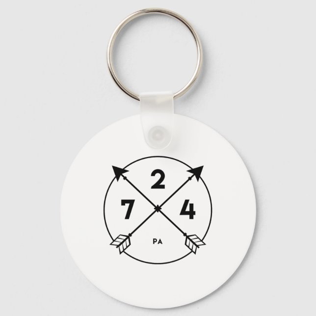 Pennsylvania Area Code 724 State Pride Souvenir Gi Key Ring (Front)