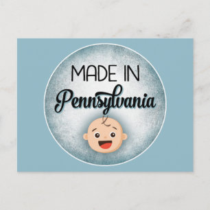 Pennsylvania Baby Funny Blue New Boy Postcard