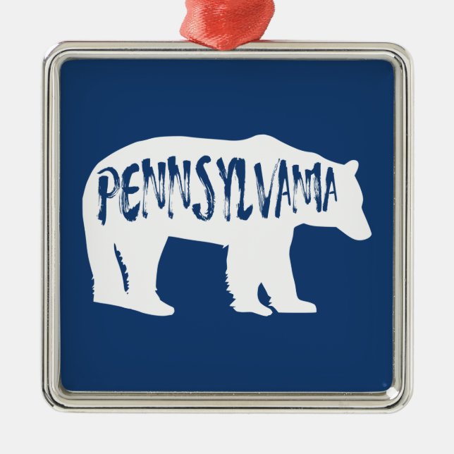 Pennsylvania Bear Metal Tree Decoration (Front)