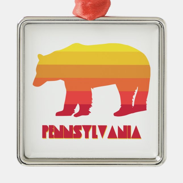 Pennsylvania Bear Metal Tree Decoration (Front)
