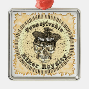 Pennsylvania Biker  Metal Tree Decoration