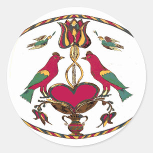 Pennsylvania Birds Hex Sign Classic Round Sticker