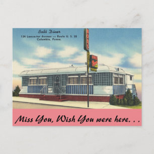 Pennsylvania, Bob's Diner, Columbia Postcard