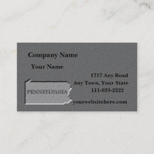Pennsylvania Business card carved stone look
