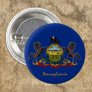 Pennsylvania button, patriotic Pennsylvania Flag 3 Cm Round Badge