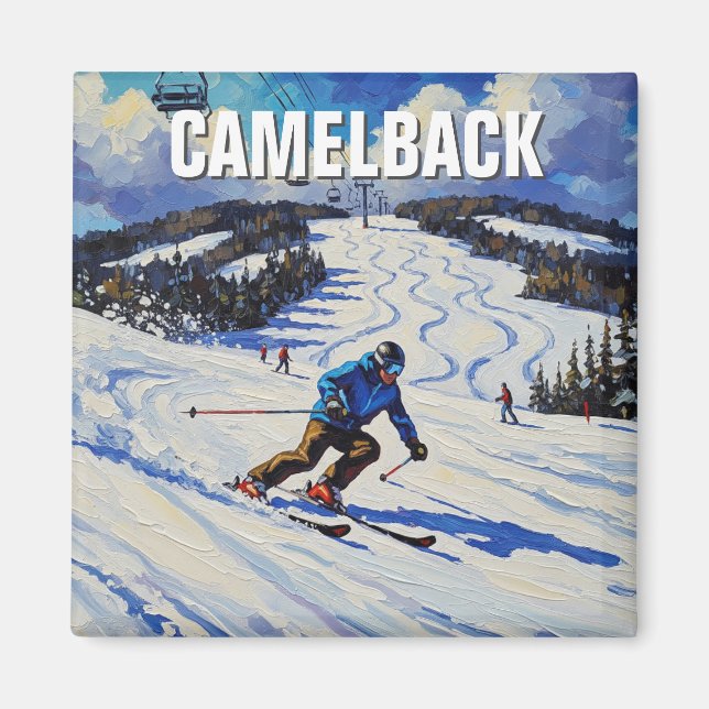 Pennsylvania Camelback Tannersville Skiing Magnet (Front)