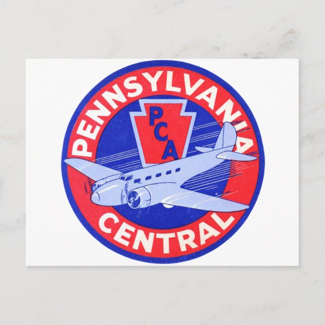 Pennsylvania Central Airlines Postcard (Front)