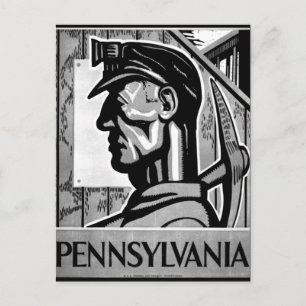Pennsylvania Coal Poster WPA 1938 Postcard
