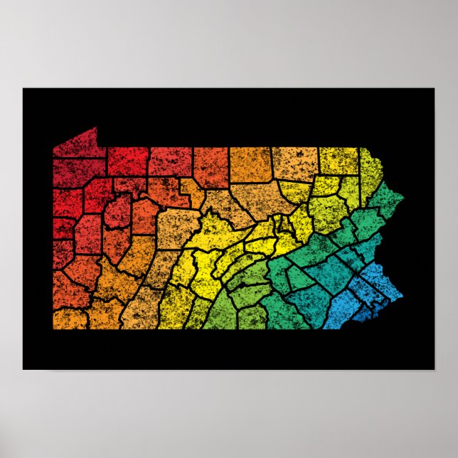 pennsylvania color counties poster (Front)