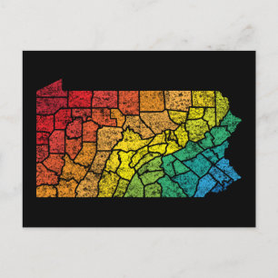 pennsylvania colour counties postcard