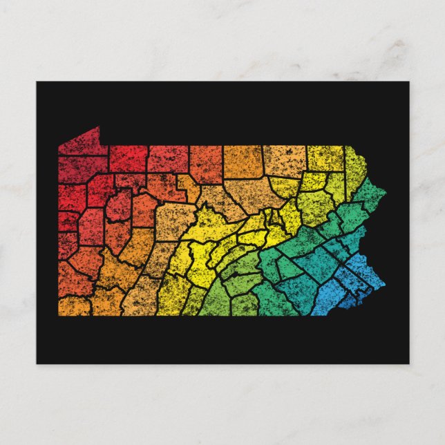 pennsylvania colour counties postcard (Front)