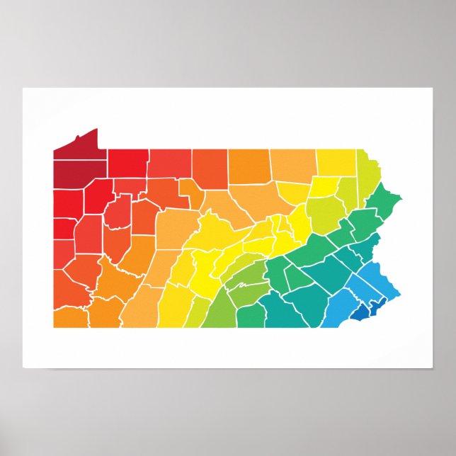 pennsylvania colour counties poster (Front)
