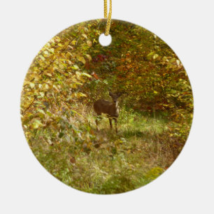 Pennsylvania Deer in Fall Nature Ceramic Tree Decoration