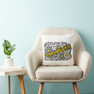 Pennsylvania Doodle Flowers Cushion