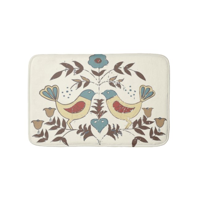 Pennsylvania Dutch Amish Hex Sign Bird Americana Bath Mat (Front)