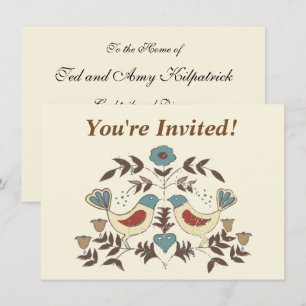 Pennsylvania Dutch Amish Hex Sign Bird Americana Invitation