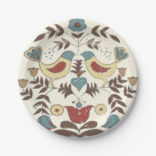 Pennsylvania Dutch Amish Hex Sign Bird Americana Paper Plate