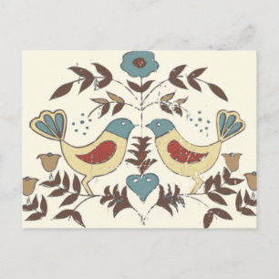 Pennsylvania Dutch Amish Hex Sign Bird Americana Postcard