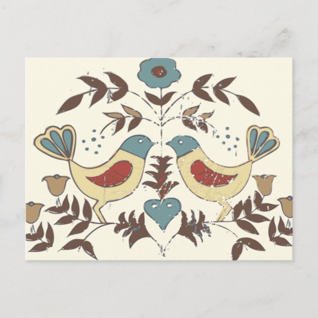 Pennsylvania Dutch Amish Hex Sign Bird Americana Postcard (Front)