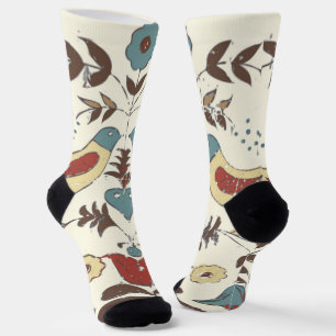 Pennsylvania Dutch Amish Hex Sign Bird Americana Socks