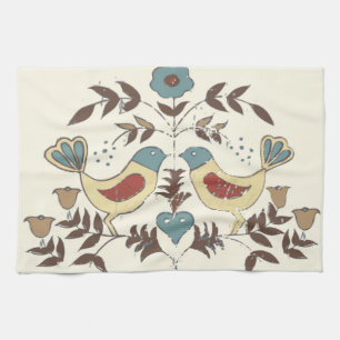 Pennsylvania Dutch Amish Hex Sign Bird Americana Tea Towel