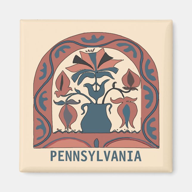 Pennsylvania Dutch Hex Sign, edit text Magnet (Front)
