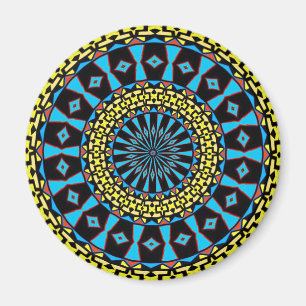 Pennsylvania Dutch Hex Sign Spring Blue Circles Magnet