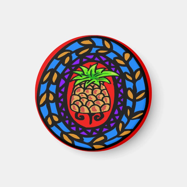 Pennsylvania Dutch Welcome Hex Sign Pineapple Magnet (Front)