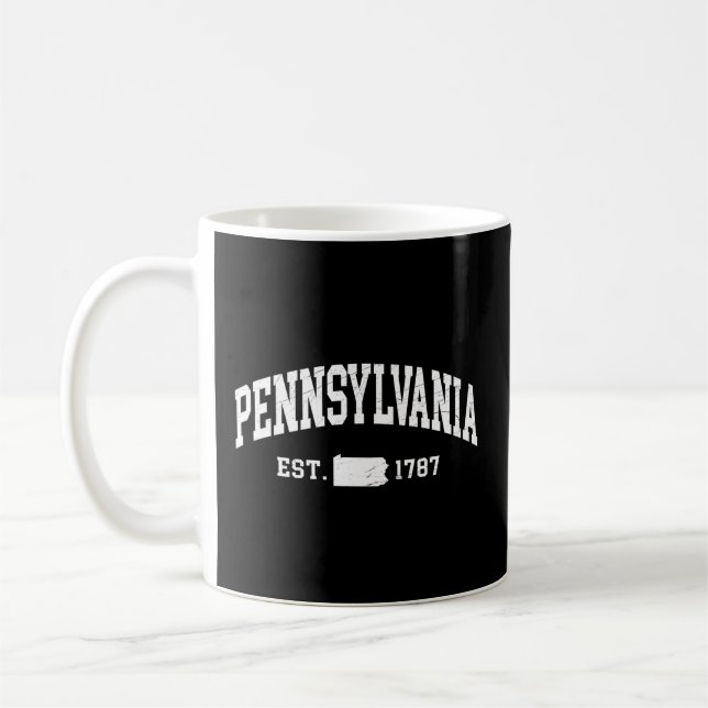 Pennsylvania Est 1787 - Distressed Worn - Coffee Mug (Left)