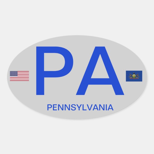 Pennsylvania* Euro Style Oval Sticker (Front)