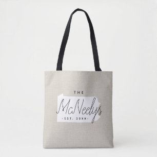Pennsylvania Family Monogram State Tote Bag