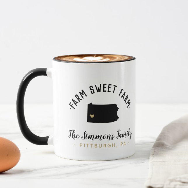 Pennsylvania Farm Sweet Farm Family Monogram Mug (Creator Uploaded)